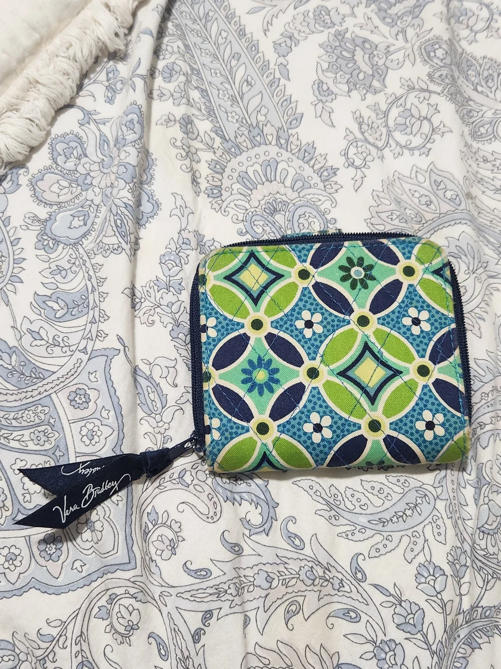 Vera Bradley Blue & Green Floral Quilted Wallet - Picture 2 of 5